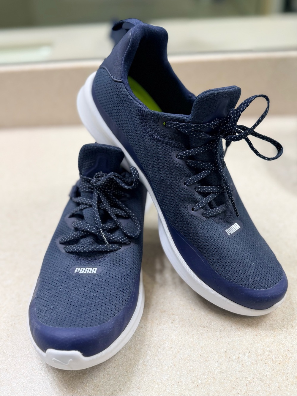 Puma Navy and White Mesh Golf Sneakers Women’s 10